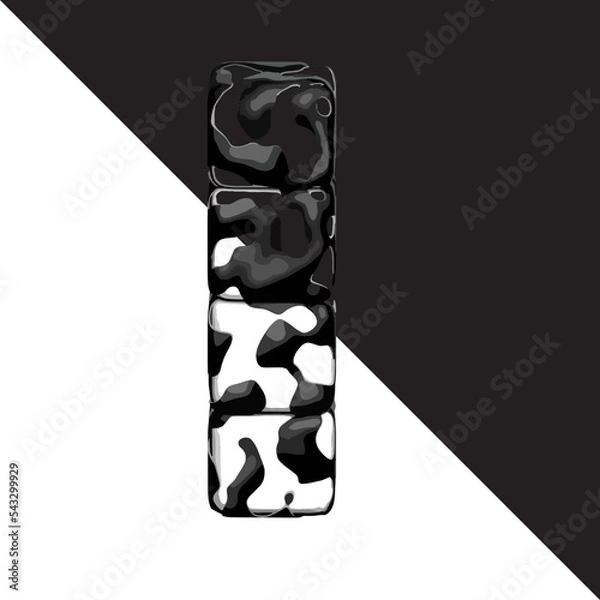 Fototapeta Spotted 3d symbol with a transparent background. letter l