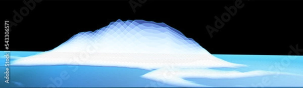Fototapeta Smooth glowing abstract surface. Glowing signal in space.
