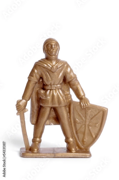 Fototapeta Toy soldier on a white background, knight