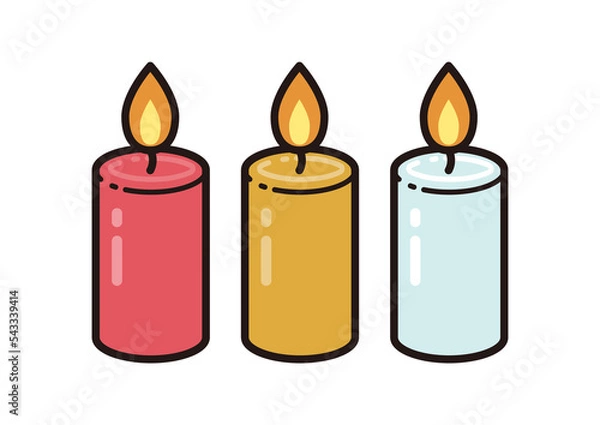 Fototapeta クリスマスキャンドルのイラスト／PNG