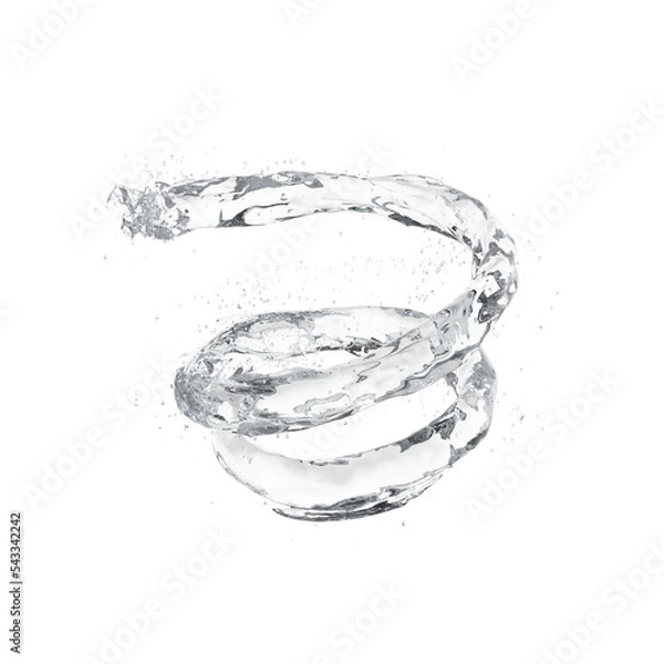 Obraz Water splashes with blue liquid waves with swirls and drops a realistic
