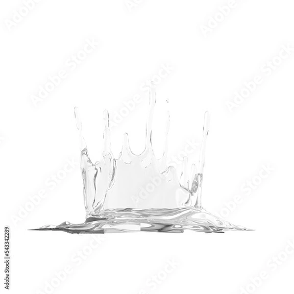 Obraz Water splashes with blue liquid waves with swirls and drops a realistic