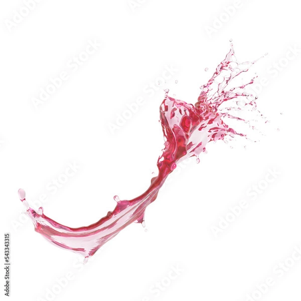 Fototapeta red wine splash isolated on white