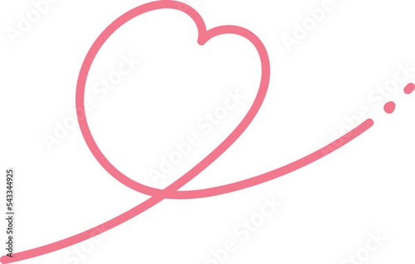Obraz 手書きの線のくるんとしたハートのイラスト素材
