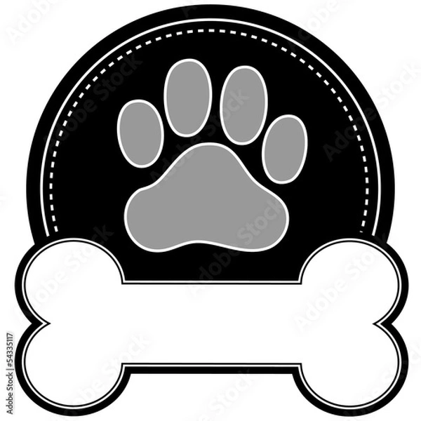 Obraz Kość psa i łapa