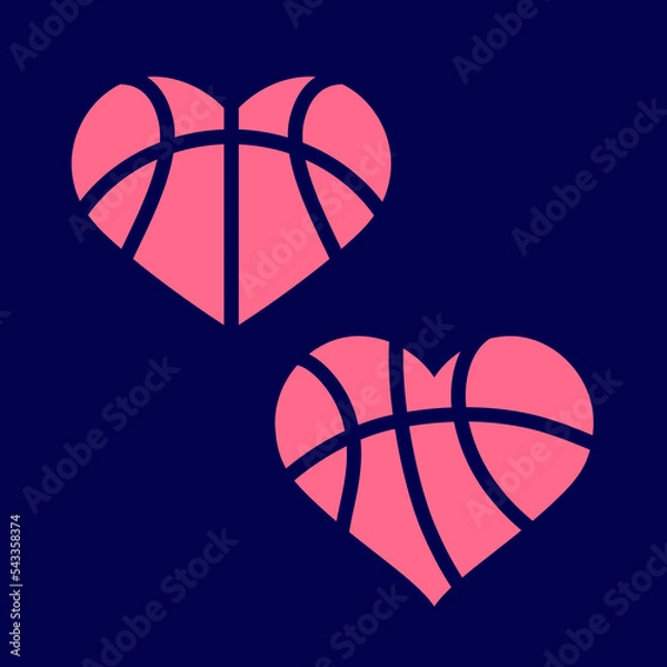 Obraz Heart Basketball Illustration - Vector