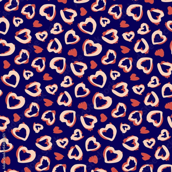 Obraz Heart Leopard Seamless Pattern - Vector