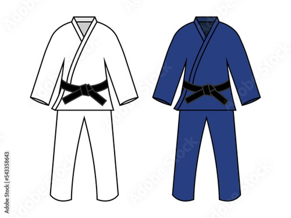 Obraz Judo uniform set pictogram vector illustration.