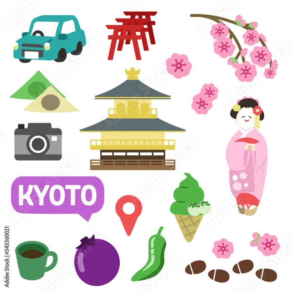 Obraz 京都のアイコン　線無し