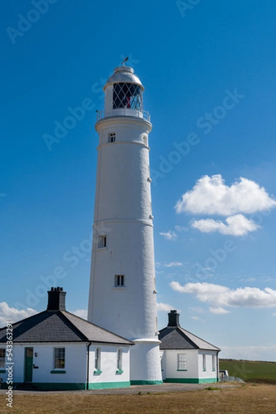 Fototapeta view of the Nash Point Lighthouse in South Wales