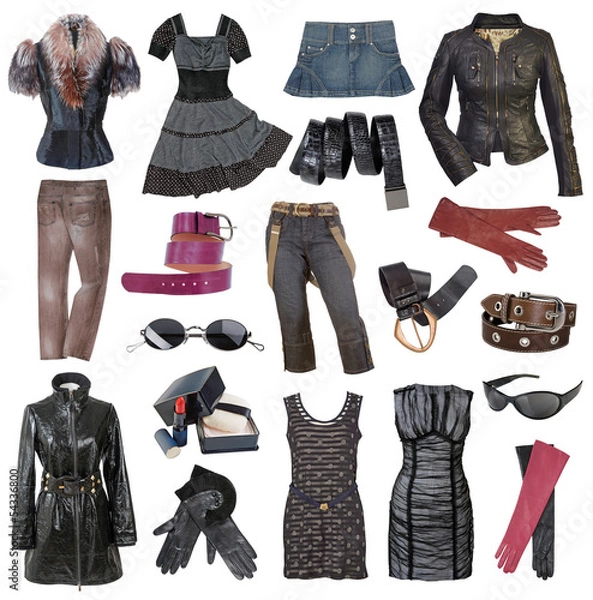 Obraz set of fashionable stylish clothes