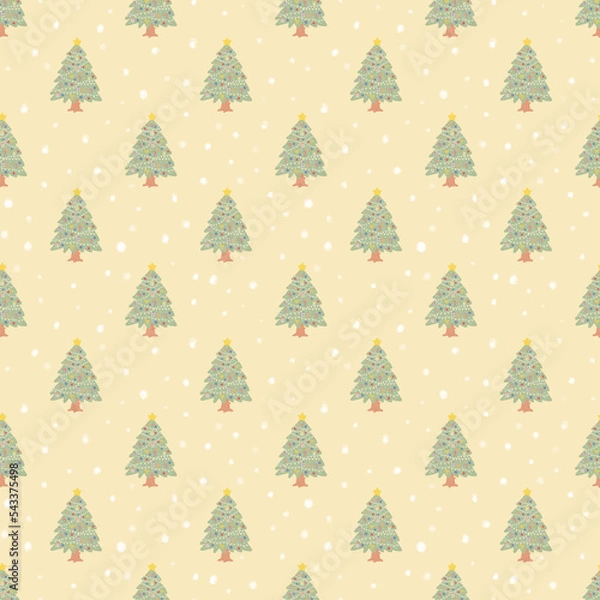 Obraz Christmas tree seamless pattern.