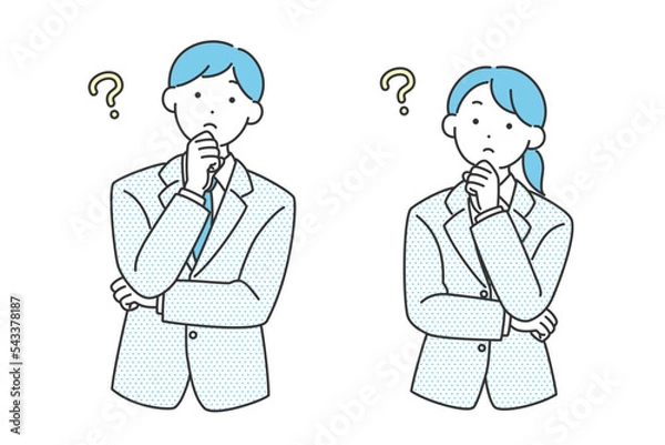 Obraz 考えている就活生・ビジネスのイラスト