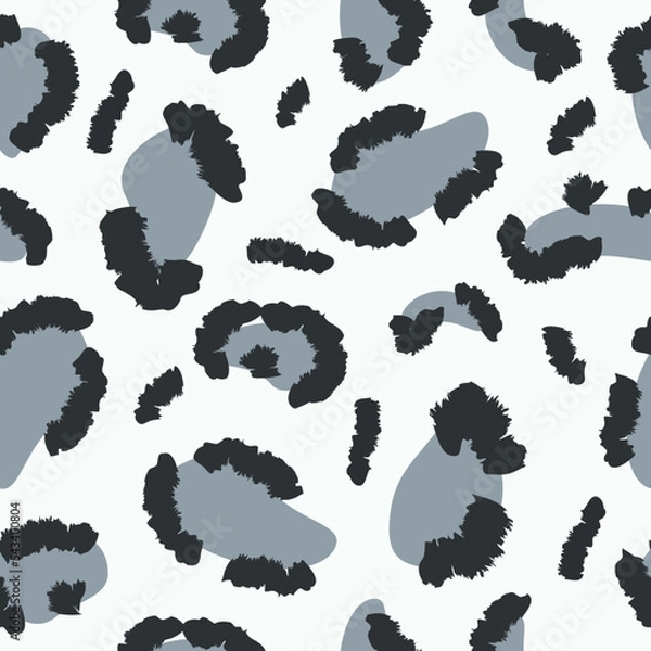 Fototapeta seamless leopard background in gray tones on a white background