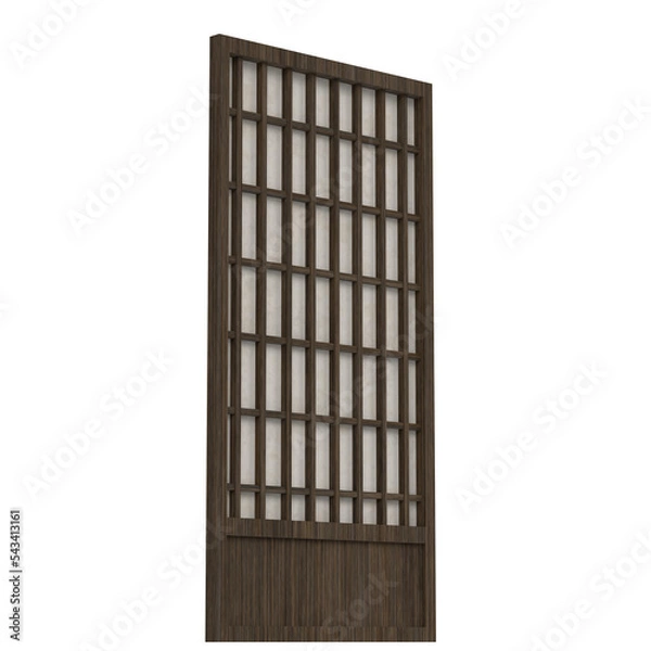 Fototapeta 3d rendering illustration of a shoji Japanese paper door