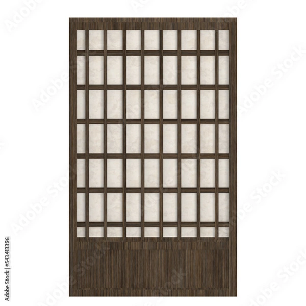 Fototapeta 3d rendering illustration of a shoji Japanese paper door