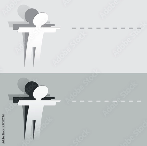 Obraz paper cut pointing human figure