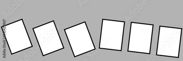 Fototapeta photo frames for black color on a gray background vector illustration