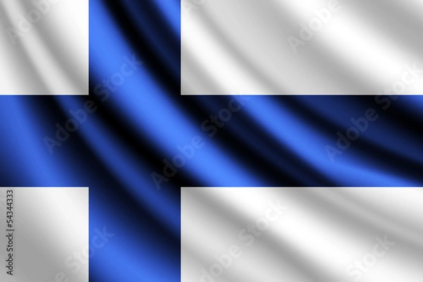 Obraz Waving flag of Finland,vector