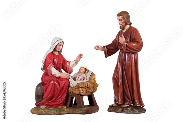 Fototapeta Wooden nativity scene