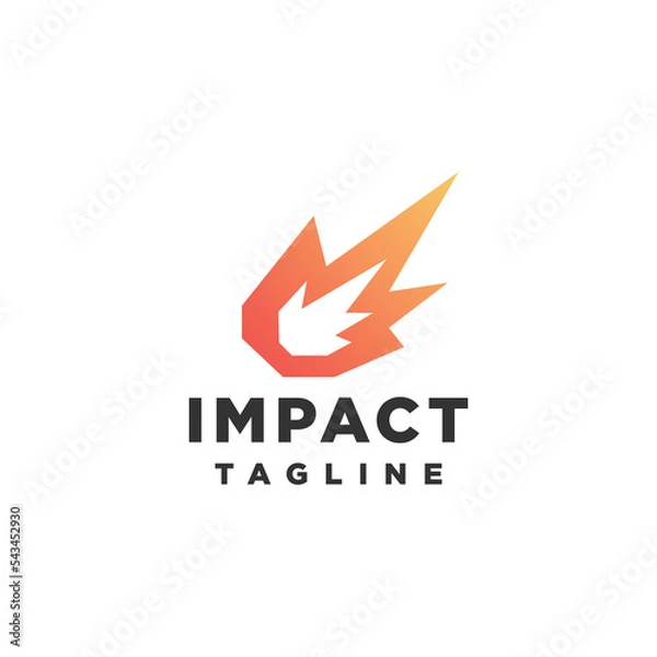 Obraz Impact meteor logo icon design template