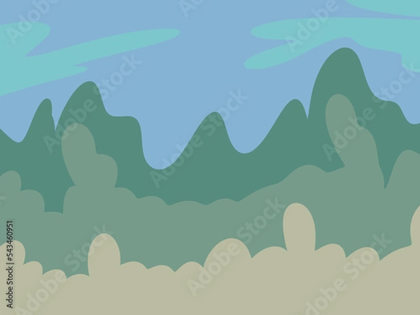 Fototapeta mountain landscape illustration aesthetic background colorfull grass wallpaper pattern