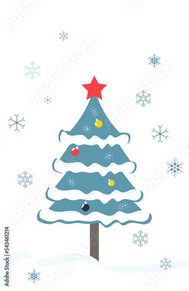 Obraz christmas gift tags with christmas tree