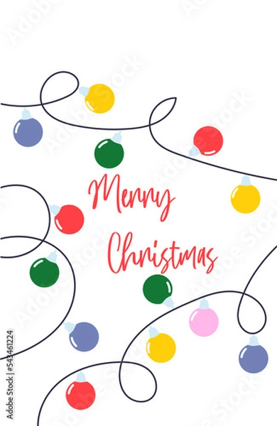 Obraz christmas gift tags bright garland