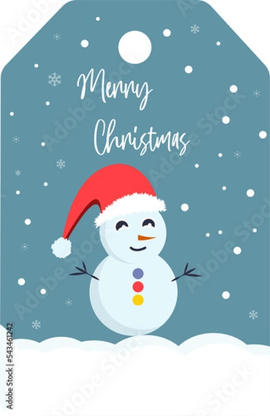 Obraz christmas gift tags snowman in poop