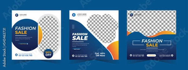 Obraz Modern dynamic fashion sale social media post and web banner bundle template