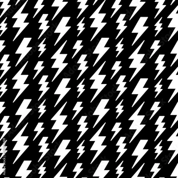 Fototapeta black and white lightning bolts pattern