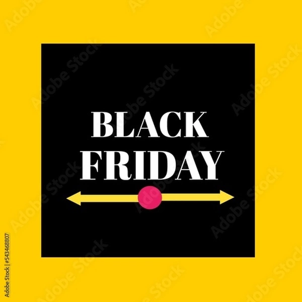 Fototapeta Black friday text written on yellow and black background