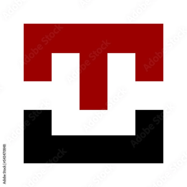Fototapeta letter M U . logo