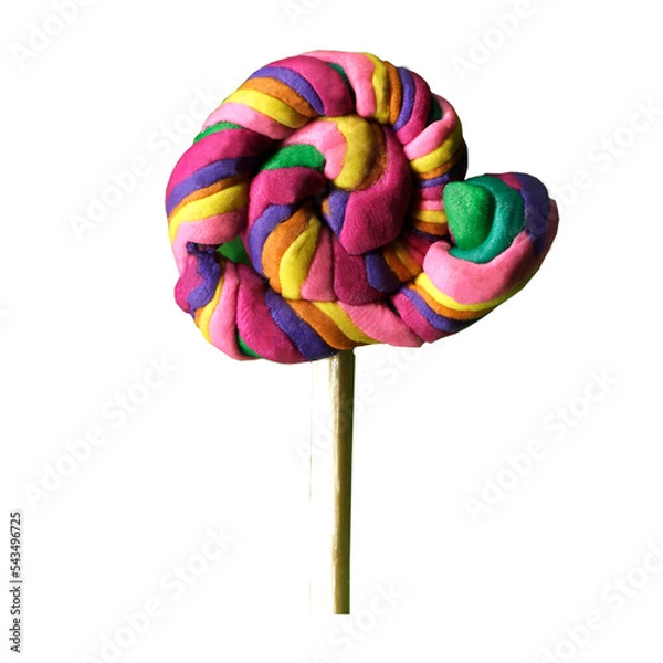 Obraz isolated plasticine rainbow spiral colorful element made of plasticine or clue
