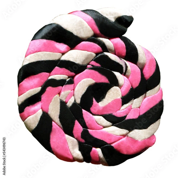 Fototapeta isolated plasticine rainbow spiral colorful element made of plasticine or clue