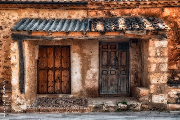 Obraz Entrada de Casas Rústicas Adosadas