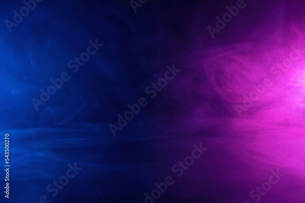 Obraz Abstract background scene of blue and pink neon colored smoke clouds