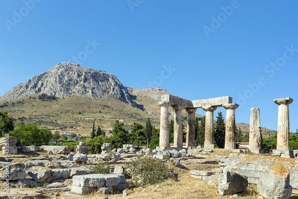 Obraz Temple of Apollo in ancient Corinth, Greece