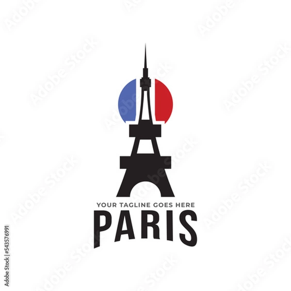 Obraz Paris and Eiffel tower logo design