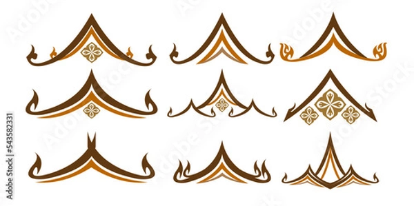 Obraz Logo Element Thai House and Building