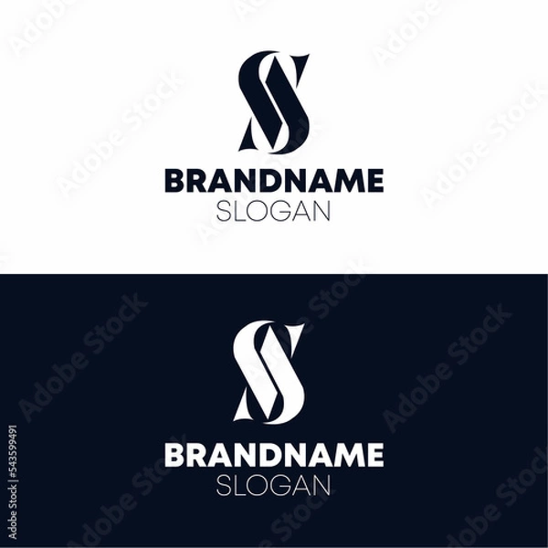 Fototapeta the letters SS. vector logo monogram alphabet minimalist design