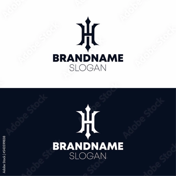 Fototapeta the letters HI. vector logo monogram alphabet minimalist design