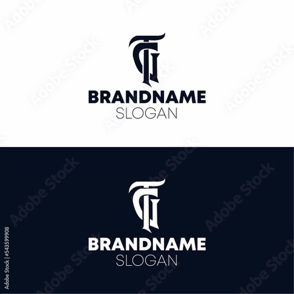 Fototapeta the letters TG. vector logo monogram alphabet minimalist design