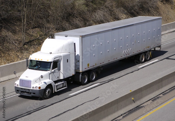Obraz white semi truck
