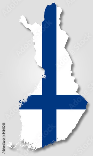 Obraz Carte / drapeau de la Finlande