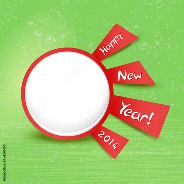 Fototapeta Original button new year with stripes, vector