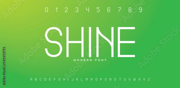 Fototapeta Line modern tech font. Typography line fonts for technology, digital and sport logo design. Vector illustration