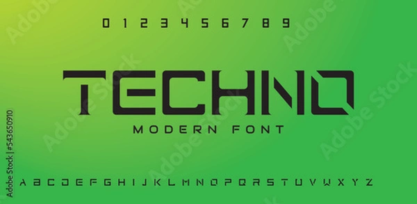 Fototapeta Modern minimal font for personal and professional use. Alphabets and fonts for tech, sports and games. Creative letter.