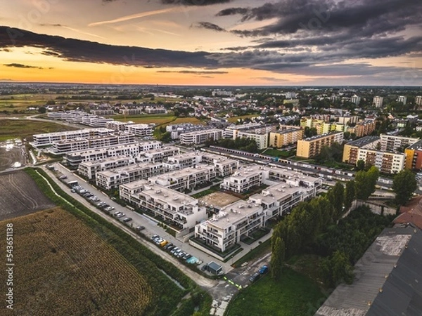 Obraz nowe osiedle w Opolu Wodna Nuta widok z lotu ptaka