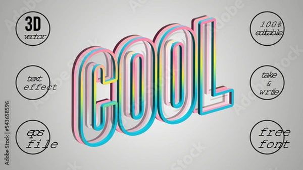 Fototapeta Cool text effect style, EPS editable text effect